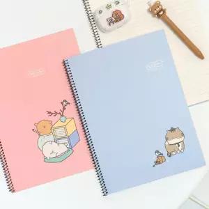 귀욤 일러스트 슬림 스프링노트 10권 세트 내지 20매 8mm 연습장 유선 공책