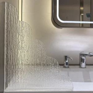 대형 샤워 스플래시 가드 2팩 9.1 x 11.5인치 실리콘 베이스가 있는 방수 욕조 코너 워터 블로커 욕실용