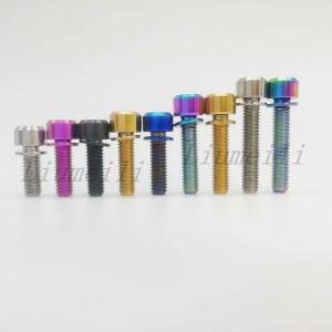 Liumeili 티타늄 티 볼트 M6x16 18 20 25 30mm 와셔 포함 자전거 디스크 브레이크 스템 클램프 용 모따기