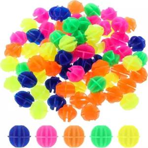 LIQWEI 144Pcs 자전거 바퀴 스포크 비드 장식 다채로운 라이트가 어두운 구슬 속에서 빛나고 플라스틱 클립