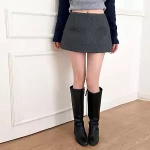 [옷자락]여자 모직터치 미니 숏 로우라이즈 스커트