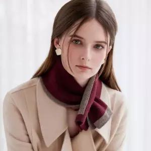 [옷자락]남자 여자 시크 양면 투톤 니트 쁘띠 머플러