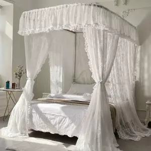 공주 침대 캐노피 실내 음영 인테리어 북유럽 안방 커튼
