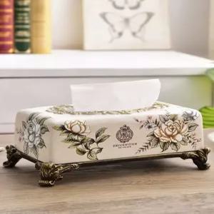 엔틱 각티슈 케이스 인테리어 티슈케이스 사각 도자기