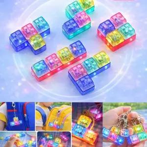 자광 딸깍이키링 키캡 LED4구 테트리스게임1p 판촉물 감성키링 반짝이키링 가방 키보드 클릭키링 열쇠고리