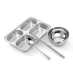 [하프클럽/브이와이]식판 식판세트가격 그긋 수저젖가락세트 4찬