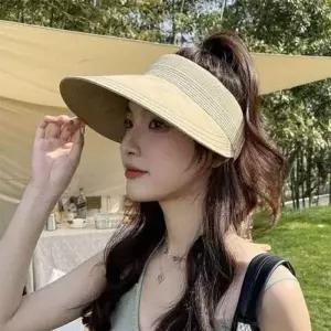 [골드스마일]코튼챙 러블리 밀짚 밴드 선캡 모자 벙거지모자 사계절 선캡 썬캡