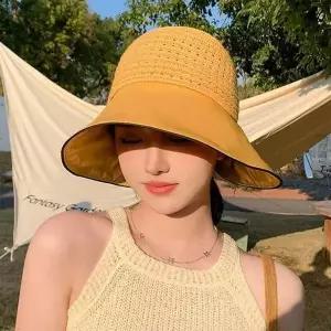 [골드스마일]여성 4컬러 무지 데일리 리본 밀짚 썬캡 라탄모자 밀짚모자 여성