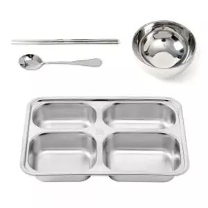 [하프클럽/브이와이]식판 풀세트(소)스텐배식판 스텐4구식판 4구