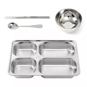 [하프클럽/브이와이]식판 풀세트(대)스텐식판 스텐식당식판 4구