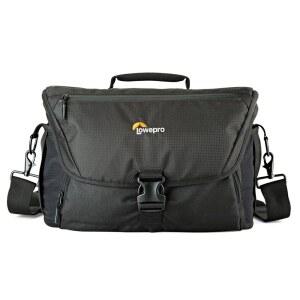 Lowepro LP37142, Nova 200 AW II 메신저 케이스, 카메라 가방, 맞춤형, 휴대용, 부착형 24-105mm, 소형 드론, 3-5개의 추가 렌즈, 플래시, 블랙 1-2 프로 DSLR 장착