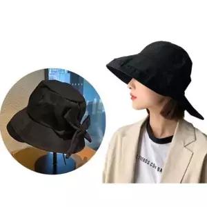 여자 검정 캠핑 모자 데일리 스타일 코디 버킷햇 선물