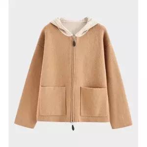 EAMT 캐주얼 가을 여성 울 럭셔리 숏 톱 캐시미어 혼방 코트 폴라폴리스 YJ3