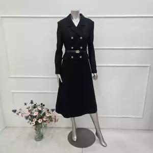 [미니멈]MYDAWO1290BK더블 코트 스타일 원피스