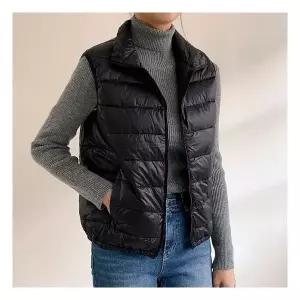 드리다 여성 겨울 하이넥 초경량 오리털 덕다운 이너 패딩 조끼 베스트 출근 캐주얼 엄마 미시 등원1236295