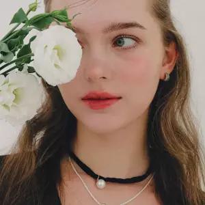 [제이로렌]제이로렌 벨벳 진주 초커 목걸이 N01245