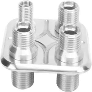 자동차 에어컨 유니버설 핏 성능 업그레이드를 위한 4포트 A/C 격벽 호스 피팅(실버)