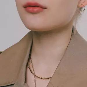 [제이로렌]제이로렌 4mm 볼드 실버볼 목걸이 N01219