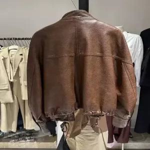 가을 빈티지 여사친 가죽 자켓 쇼트 코트 재킷 CH3