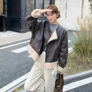 여자 가죽 재킷 털 일체형 코트 CH1