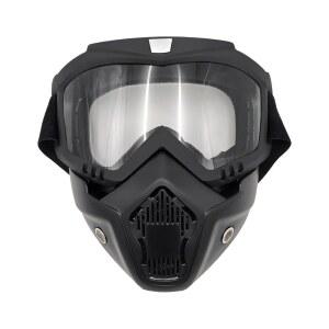 SHMZK 오토바이 헬멧 고글, 김서림 방지 고글 얼굴 보호 마스크, 남성용 레이싱 고글(투명)