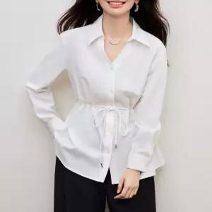 [패션시그널]허리스트링 롱셔츠블라우스 F7A9AE