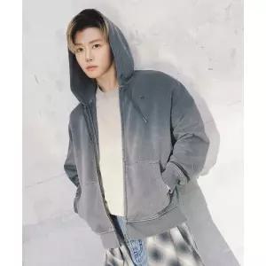 리 LEE NCT 재민 다이드 라벨 후드 집업 피그먼트 챠콜 LE2503HZ10PO 427277