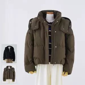 [로코엘라]어웨이 덕다운 여성 후드 숏패딩