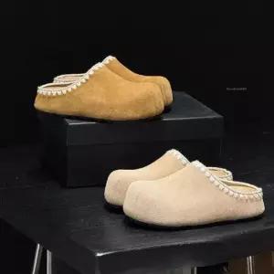 빈티지 여자 슈즈 가죽 리얼 버켄 단화 통굽 슬리퍼 원 CH5