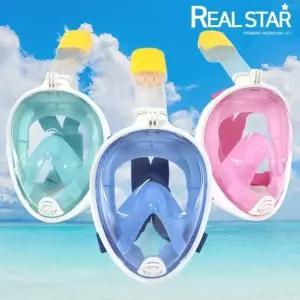 풀페이스 스노쿨링 마스크 S/M L/XL 핑크 블루 그린