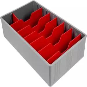 테호 현금 서랍 트레이 - 5칸 수직 화폐 정리함 슈퍼마켓 상점 소매점용 PlASTIC 지폐 보관함 빨간색