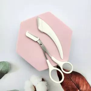 눈썹칼 눈썹정리가위 2종 세트 화이트 아이브로우 눈썹정리 도구