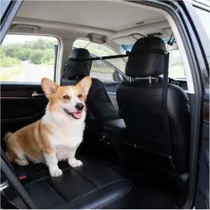 IGYYO 자동차용 애완동물 그물 개 울타리 안전망 뒷자리 장벽 후크 및 스트랩 115 x 62 cm