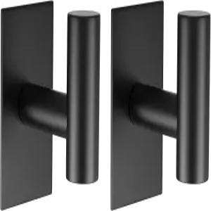 VAEHOLD 벽걸이 수건 걸이 튼튼한 스티커 홀더 방수 코트 옷 옷장 블랙 2팩