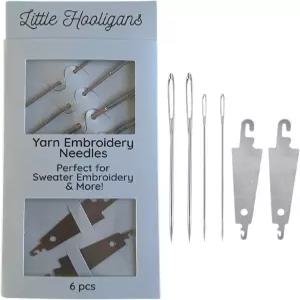 프리미엄 대형 바늘 손 자수 재봉 제작 실 스웨터 - 실타래 2개 포함 6개