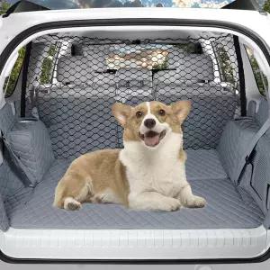 SUV 트럭을 위한 vvag 범용 조절식 도그 카 배리어 간편한 메시 애완동물 칸막이 및 여행용 뒷좌석 안전망