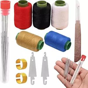 37PCS 빅 스틸 재봉 도구 세트 바늘 및 실 키트 나사산 수리 손 스테인리스