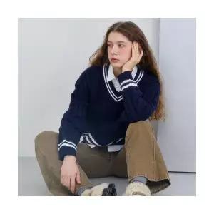 매장정품 게스 GUESS V넥 배색 케이블 풀오버 ON4S5731 1256604