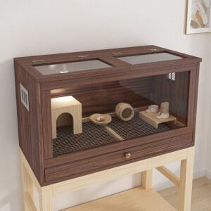 친칠라 케이지 원목 날다람쥐 하우스 사육장