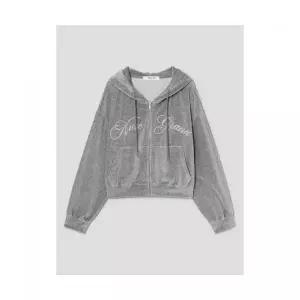 매장정품 에잇세컨즈 8SECONDS 벨벳 후드 자수 집업 그레이 356141SM33 205758