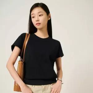 [백화점 정품] 빈폴 레이디스 캡 슬리브 루즈핏 티셔츠 - 블랙 (BF5742C065)