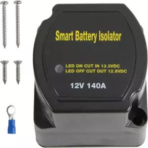 POWO Carlife 12V 140Am 듀얼 배터리 솔레이터 전압 감지 릴레이 VSR 스마트 ATV UTV 보트 RV 트렁크용