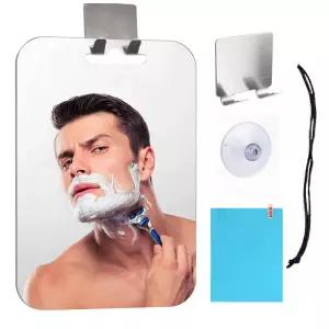 대형 아크릴 미러 세트 욕실 샤워 면도용 김서림 방지 거울 화장실 여행용 미끄럼 스탠드