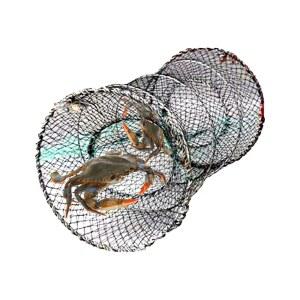 물고기 트랩, 게용 트랩 게 잡기에 최적, 다기능 접이식 부표 미끼 케이지 투척망 담수 트래핑 해안 시닝 조간대 연 생존