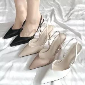 통굽 신상 슬링백힐 슬림 뾰족코 봄 보이는 늘씬해 각선미 가보시  [mW5F15A2]