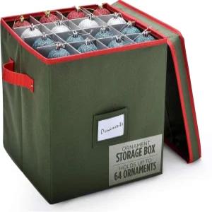편리한 세탁 크리스마스 장식품 보관 - 최대 64개의 홀리데이 조절 가능한 칸막이 두 개의 손잡이를 수