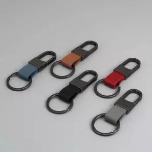새로운 가죽 키 체인 금속 Carabiner 홀더 남자 비즈니스 선물 자동차 스트랩 허리 교수형 지갑 열쇠 고리
