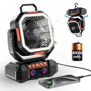 캠핑 40000mAh 배터리 구동 충전식 4단 고리 휴대용 걸이 야외 텐트 랜턴 LED 속도