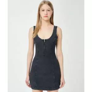 게스 GUESS GO G톤 하프집업 슬리브리스 데님 원피스 YN2D5730 397886