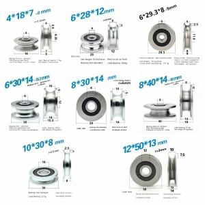 8개 크기 U-홈 베어링 풀리(418/628/629.3/630/830/840/1030/1250mm) 와이어 로프 리프팅 및 트랙용 비표준